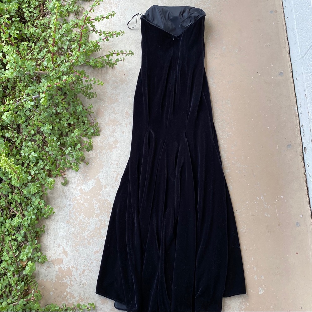 Velvet strapless maxi gown main image 0